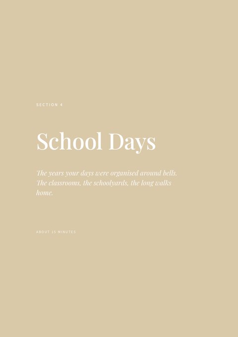Section 4 divider — School Days