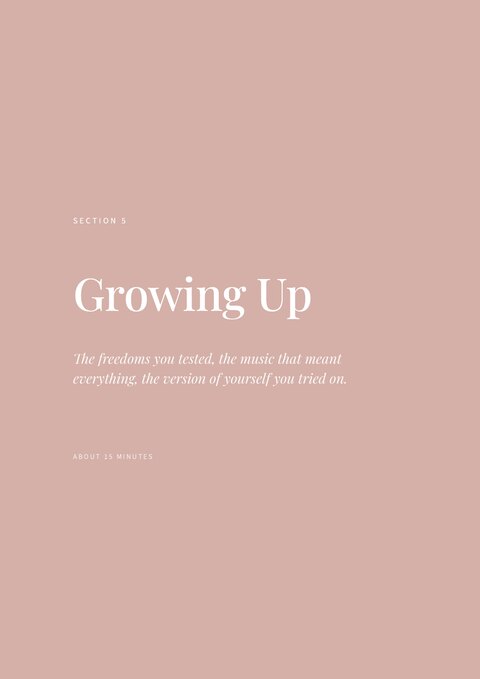 Section 5 divider — Growing Up
